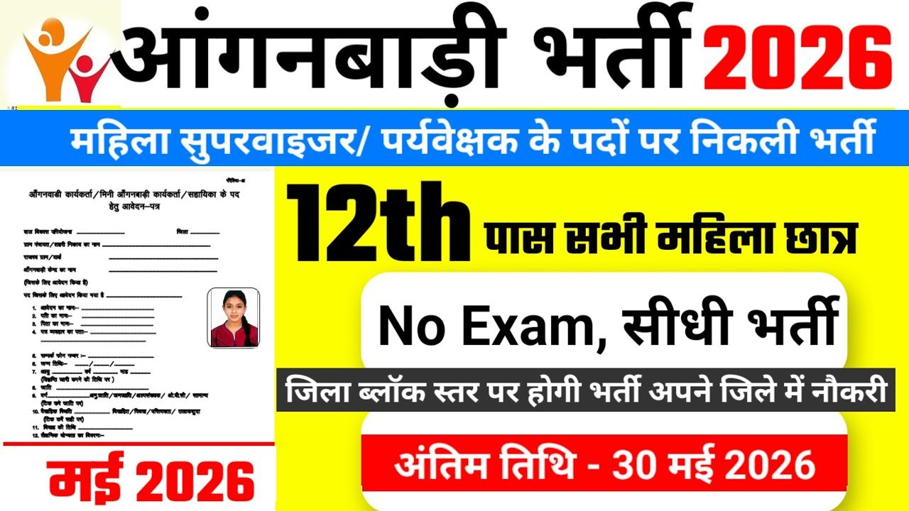 Anganwadi Supervisor Recruitment 2026 15,000+ Vacancies