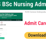 RUHS BSC Nursing Admit Card 2026